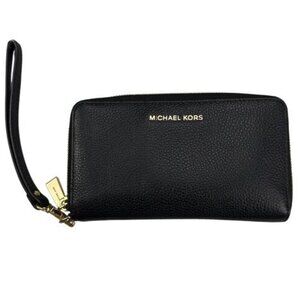 MICHAEL KORS Jet Set Pebbled Leather Continental Wristlet Wallet